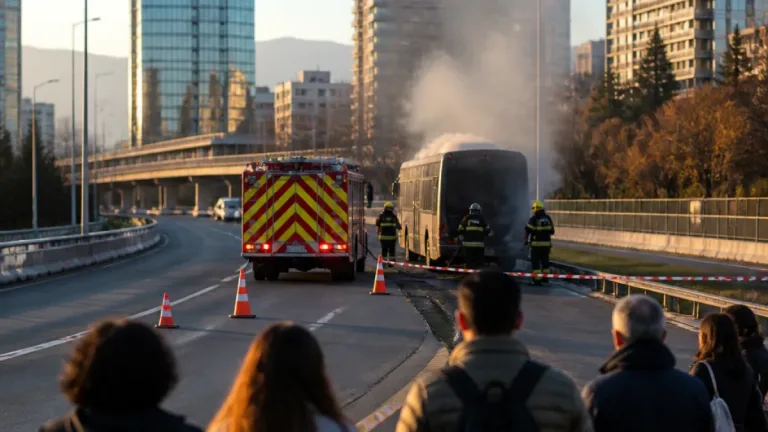 Bus de Red Movilidad se incendia en Costanera Norte; pasajeros evacuaron sin lesionados